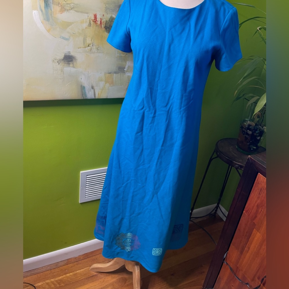 Homemade vintage dress Beautiful blue teal